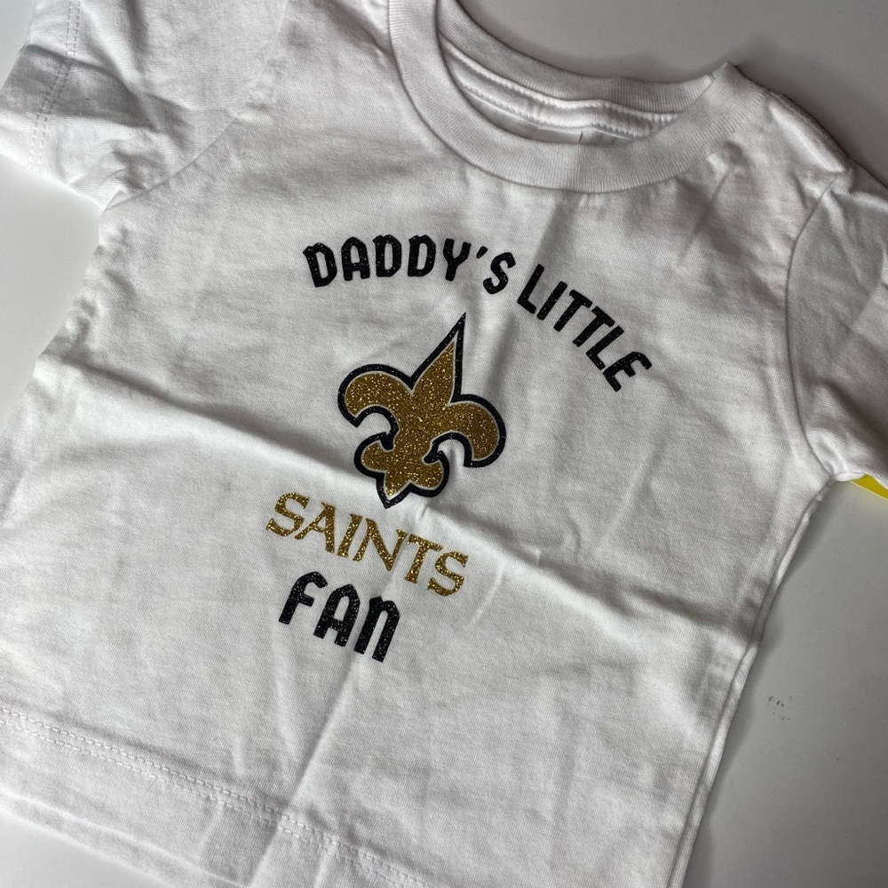 Daddy's Little Saints Fan Kids White T-Shirt